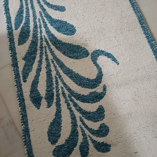 Handmade woven rug like new, cotton, 1.38x55 cm