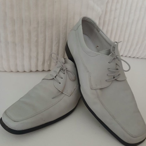 Damiani men's leather shoes size 45 like new, gray