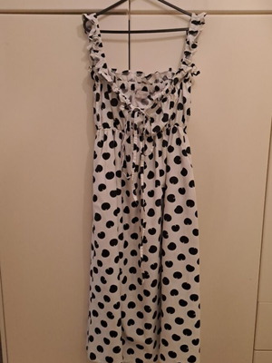 Long summer dress with open back, like new, size S/M, 100% cotton