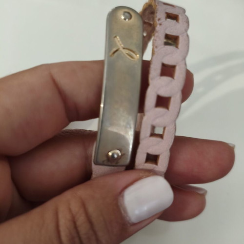Estée Lauder x Dukas Pink Ribbon 2017 bracelet used, pink leather