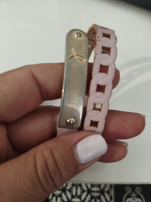 Estée Lauder x Dukas Pink Ribbon 2017 bracelet used, pink leather