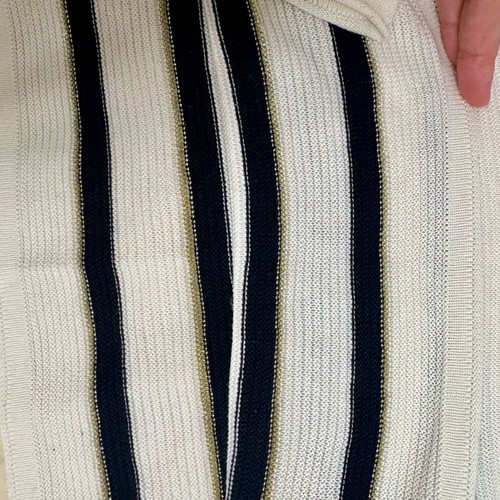 Massimo Dutti 100% Cotton Sweater New, Size M, White and Blue