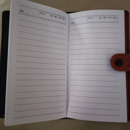 Chenbo pocket diary with brown faux leather cover, like new