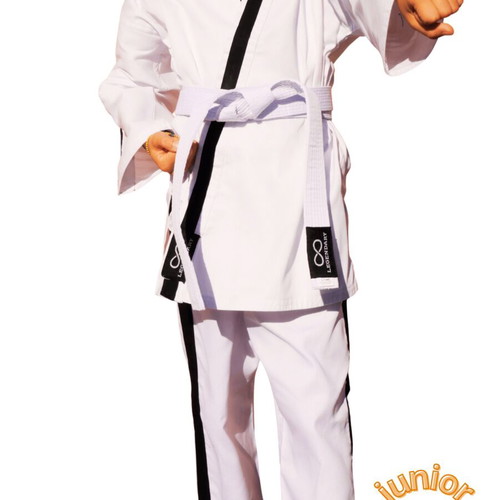 Legendary Karate Set with White Jacket and Black Stripe