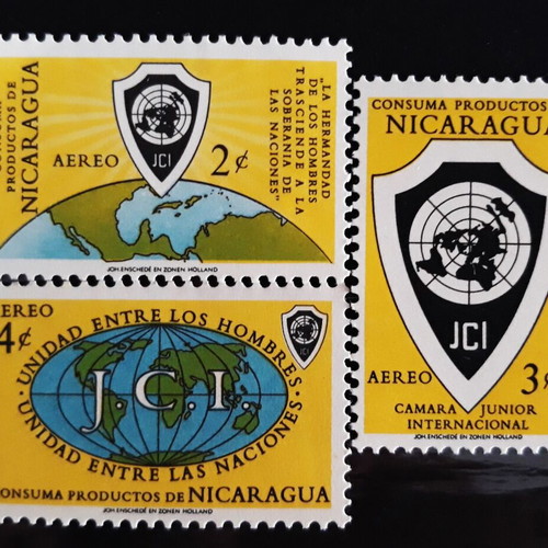 Nicaragua 1961 JCI Junior Chamber of Commerce stamps like new, set of 3