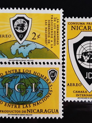 Γραμματόσημα Nicaragua 1961 JCI Junior Chamber of Commerce σαν καινούργια, σετ 3 τεμαχίων