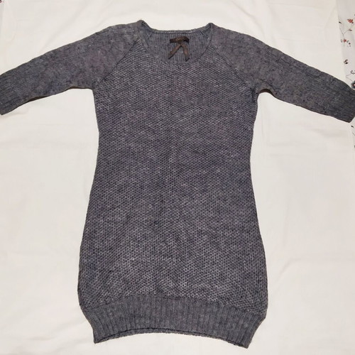 Review short wool dress used, grey, with short sleeves