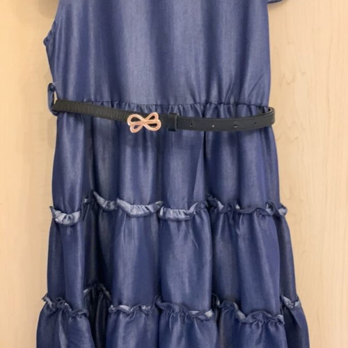 Girls' dress blue like new, sizes 122-128 cm