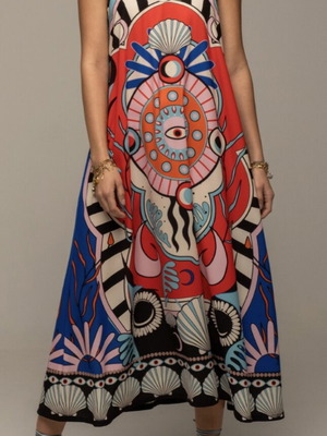 Peace and chaos surrealist dress