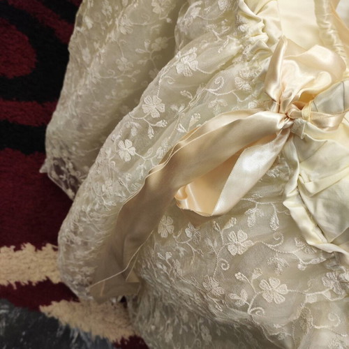Bassinet like new with French lace