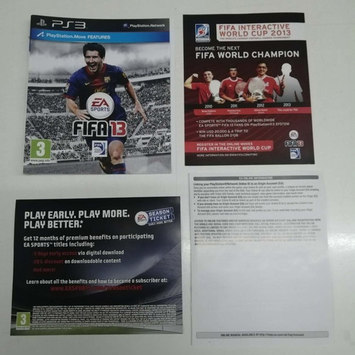 FIFA 13 cover and inserts for PS3 like new
