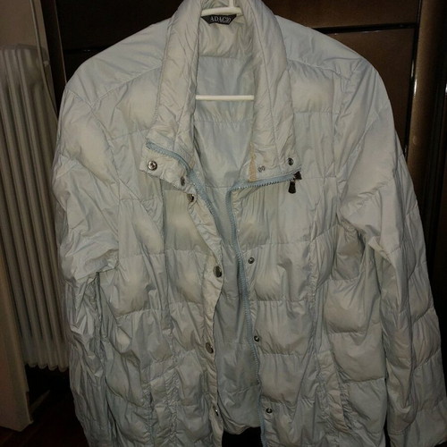Lightweight thin jacket like new with down filling and waterproof turquoise