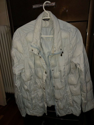 Lightweight thin jacket like new with down filling and waterproof turquoise