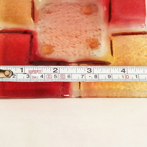Set of red handmade ashtrays large and small made of blown glass like new