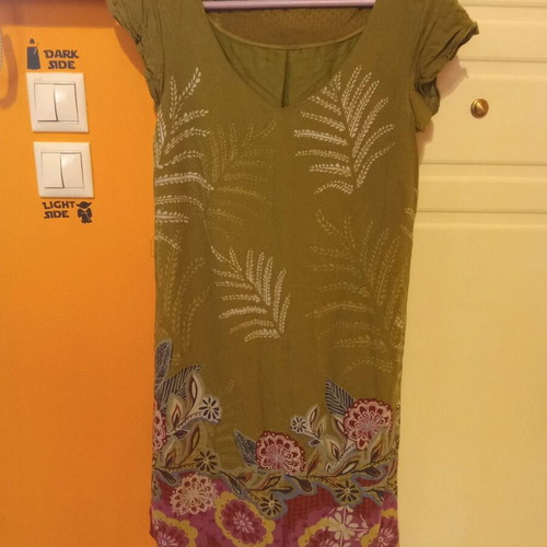 White Stuff dress small like new, green with pattern