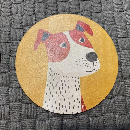 Wooden coasters set of 6 with dog designs new