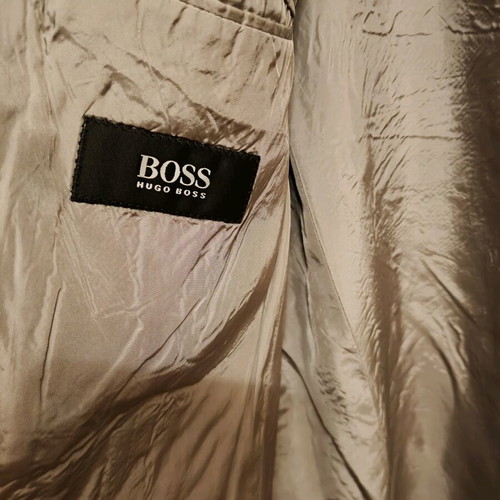Men's classic Hugo Boss jacket used, grey and beige, XL-XXL