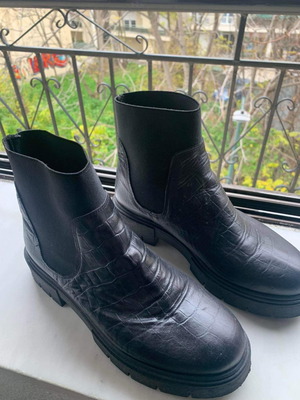 Leather ankle boots unused size 37 black