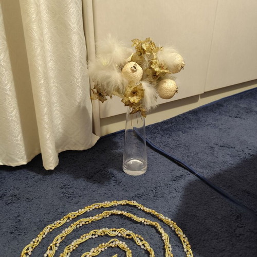 Garland with decorative flowers like new