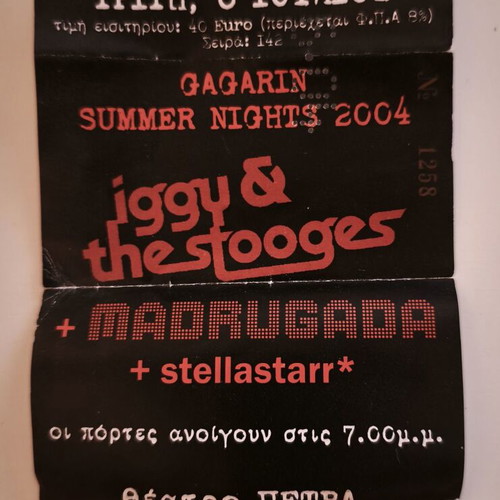 Iggy Pop & The Stooges Concert Ticket used, Gagarin Summer Nights 2004