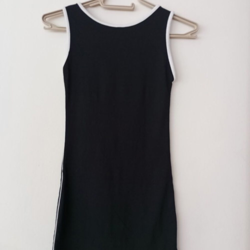 Authentic black bodycon mini dress XS/S with cat earrings gift