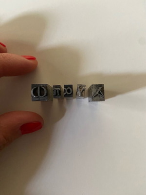 Typography blocks "Αγαπω" like new, rare