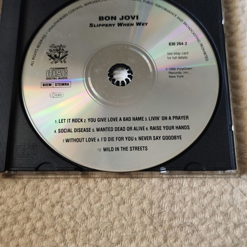 Bon Jovi Slippery When Wet CD like new, rock
