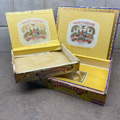 Partagas Habana cigar boxes used, set of 2