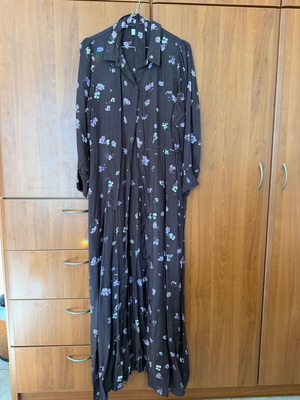Kaffe dress size L, brown and pink floral pattern