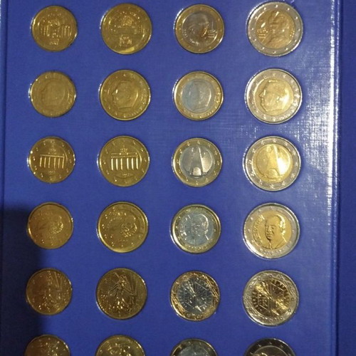 Euro Coins series in case in excellent condition