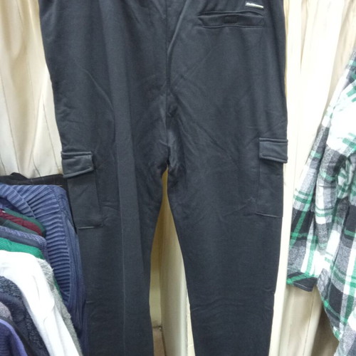 Double men's cargo sweatpants new black