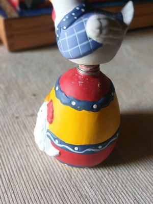 Ceramic Easter decoration used, moving chicken