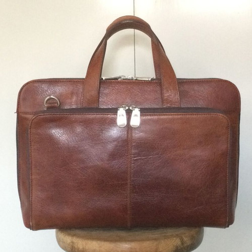 Leather Professional Briefcase M by Mihail like new, brown
