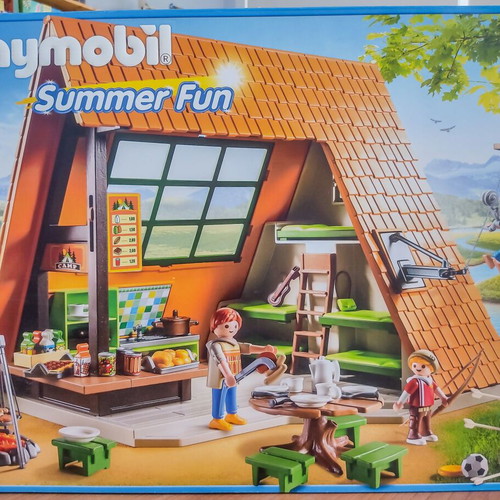 Playmobil 6887 Mountain Camping Shelter like new, Summer Chalet House