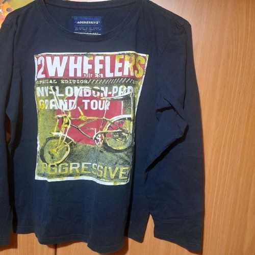 Aggressive Collection Long Sleeve Shirt Medium like new, blue and red for kids and teens