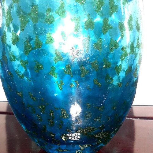 Kosta Boda Catwalk Swimsuit vase like new, blue, 31.5 cm