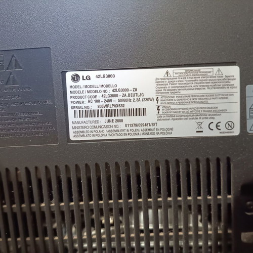 LG 42" TV MPEG2 compatible