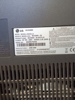 LG 42" TV MPEG2 compatible