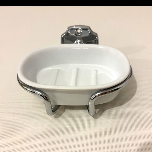 Soap dish wall-mounted with porcelain plate like new