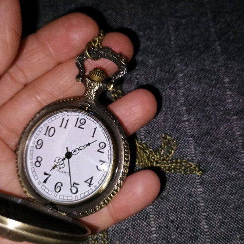 Copper pocket watch with eagle new