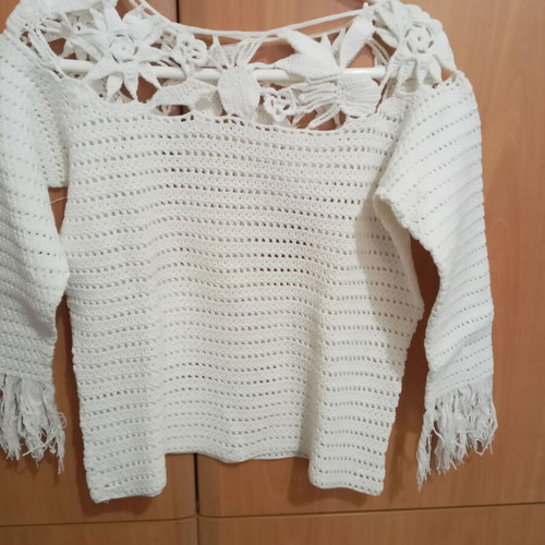 Handmade blouse used, cotton, white