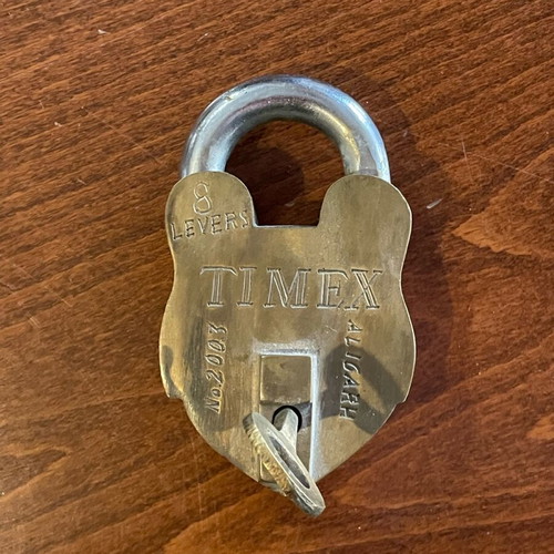 Timex brass padlock with key new