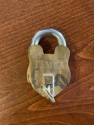 Timex brass padlock with key new