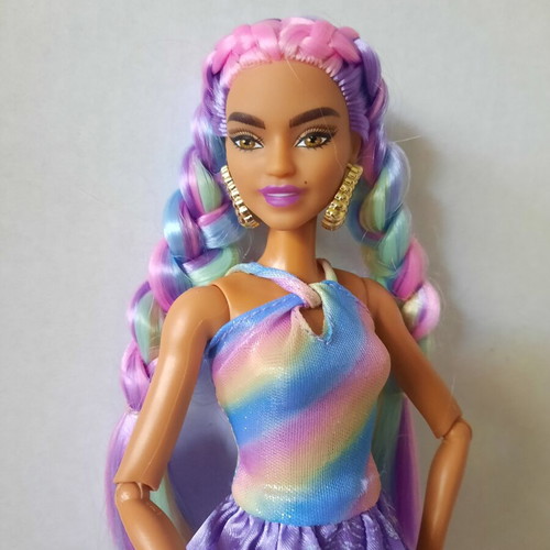 Barbie Extra #5 Rainbow Braids doll used, articulated body