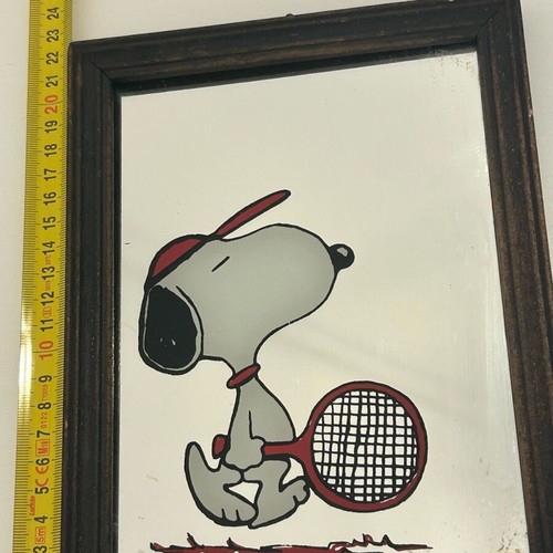 Snoopy Tennis Vintage Mirror Frame used