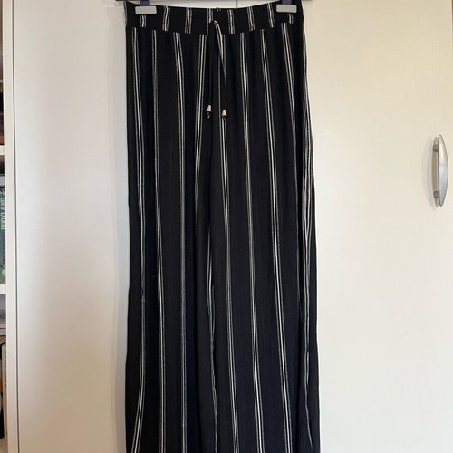 Striped summer palazzo pants S/M like new, black