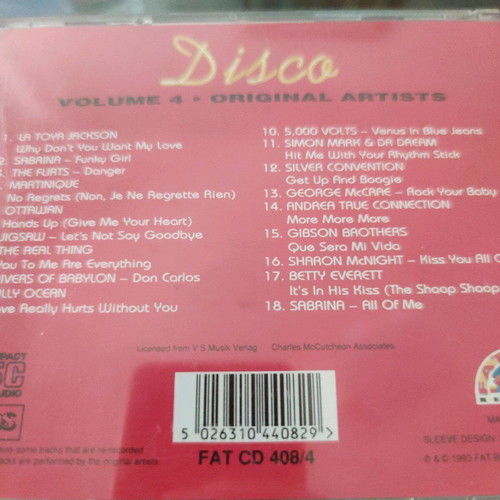 Disco Volume 4 used CD with 18 dance hits