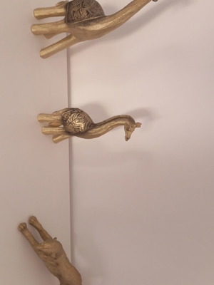 Decorative figurines new, gold color, modern set of three