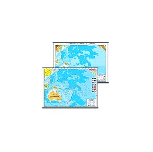 Χάρτης επιτοίχιος ρολό Ωκεανίας πολιτικός-γεωφυσικός δύο όψεων 100x140cm