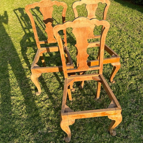 Vintage wooden chair, solid wood, restoration ready